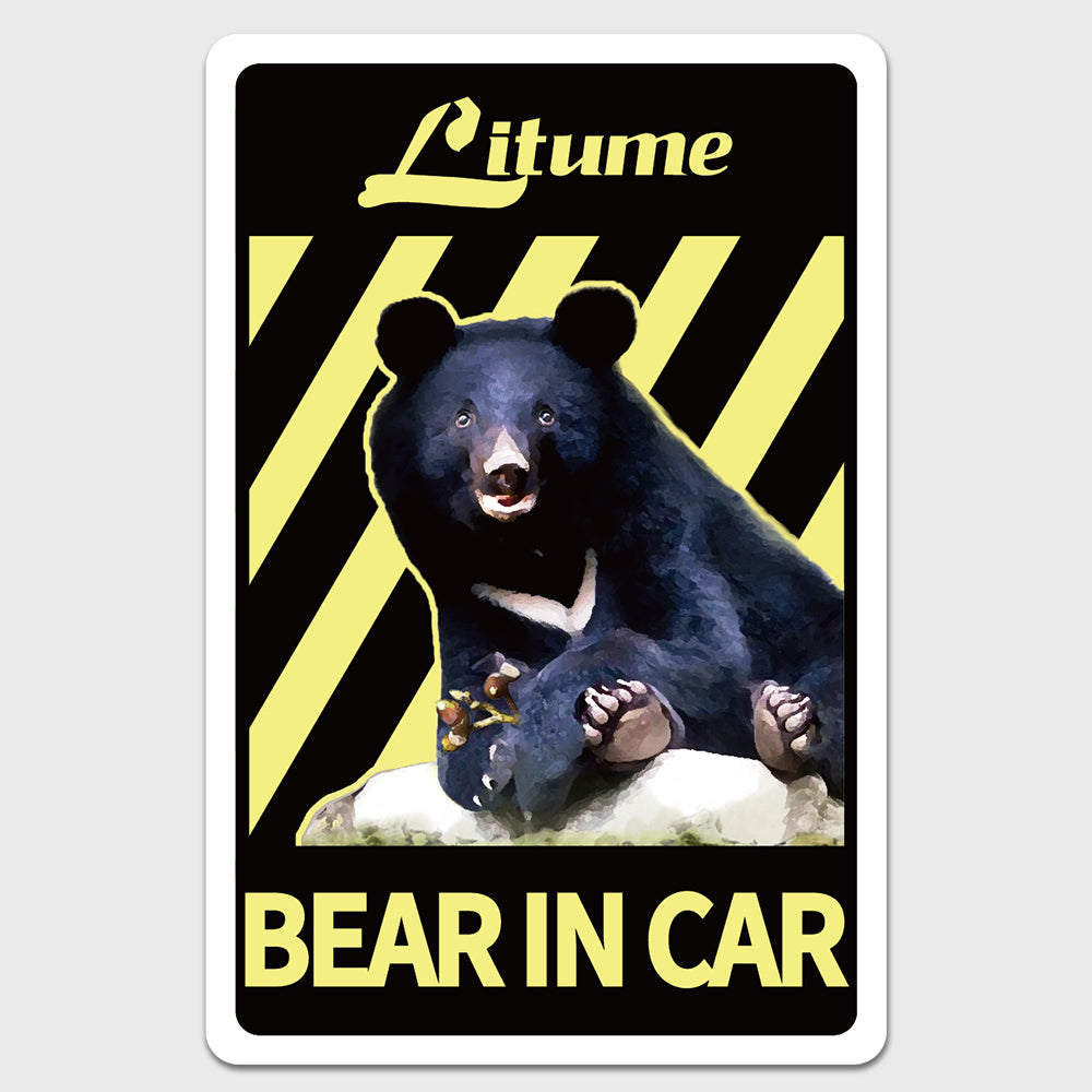 ステッカー Bear in car