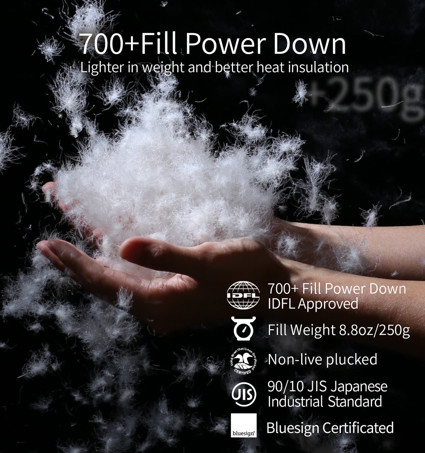 [C2102] 1.4 lbs / 630g 700 Fill Power Down Ultra Air Mummy Sleeping Bag, 37-59°F/ 3-15°C