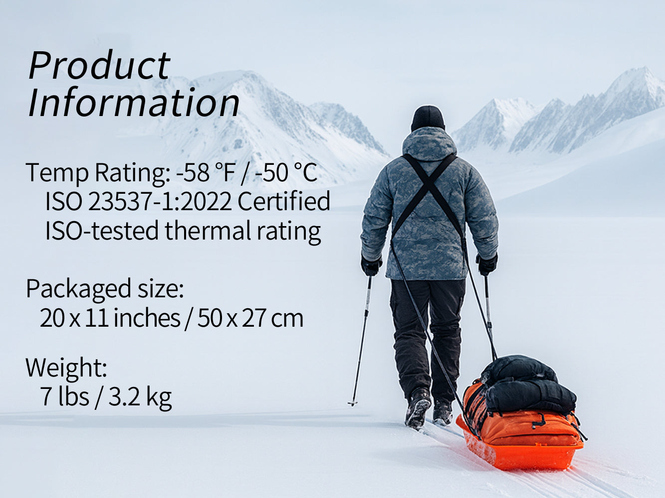C8050 Arctic Circle sleeping bag -50°C/-58°F (ISO-23537)