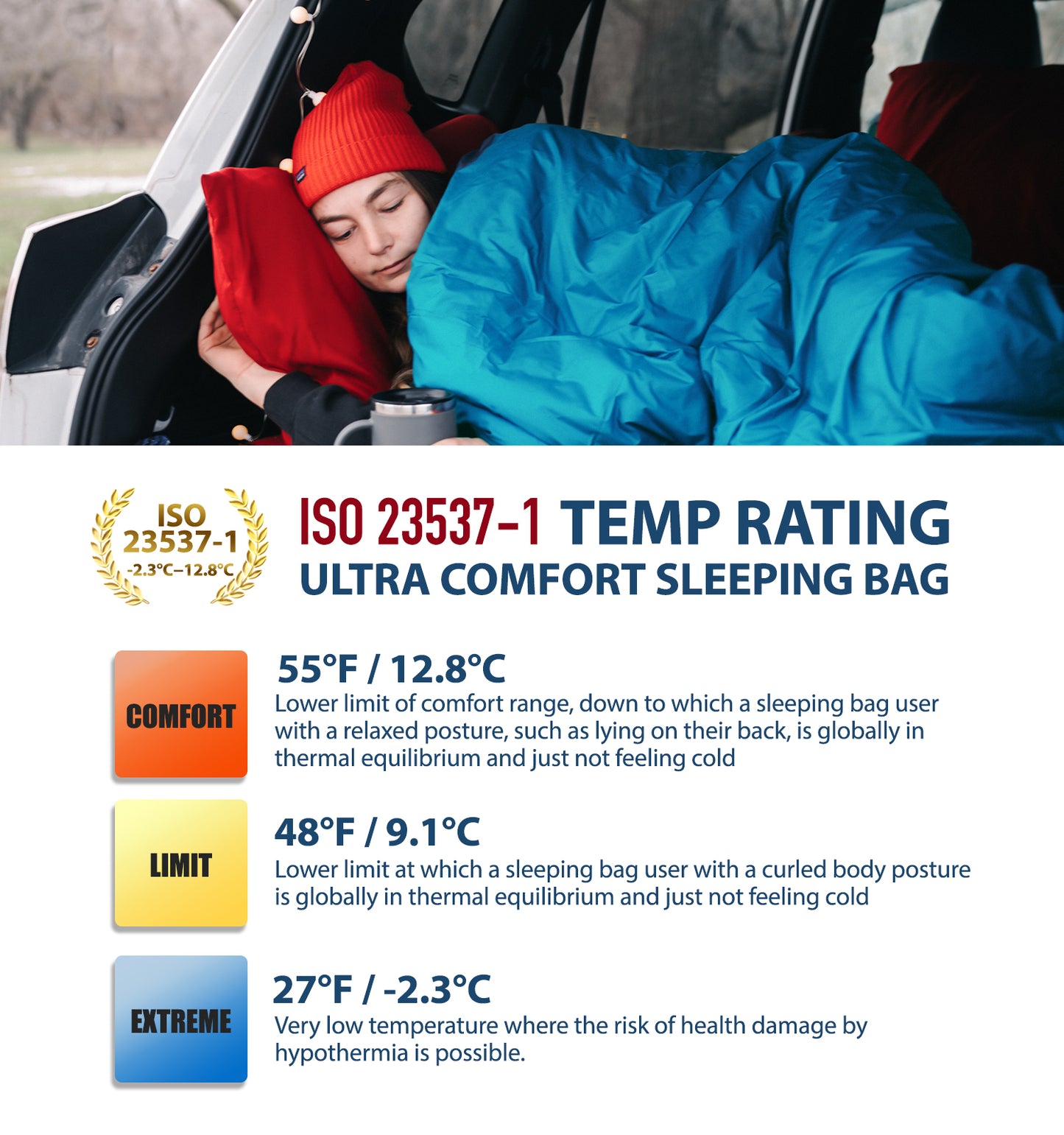 C062 27F -2.3C Lightweight Ultra Comfort Velvet Lining Sleeping Bag ISO 23537 Litume compact ultra lightweight warm velvet fleece lining liner three four all season one two person backpacker outdoor hiking camping travel hostal train car auto road trip winter summer