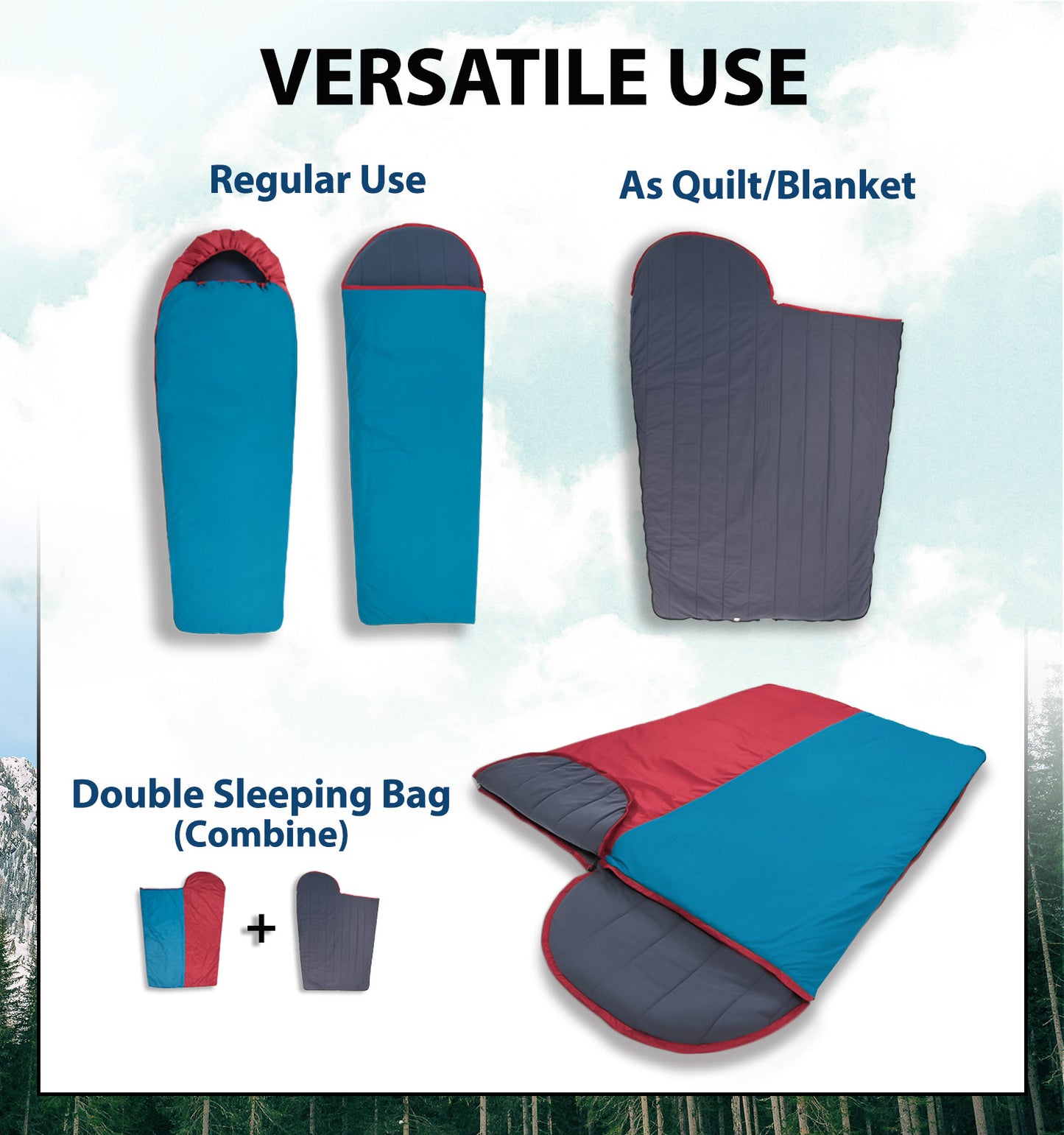 C062 27F -2.3C Lightweight Ultra Comfort Velvet Lining Sleeping Bag ISO 23537 Litume compact ultra lightweight warm velvet fleece lining liner three four all season one two person