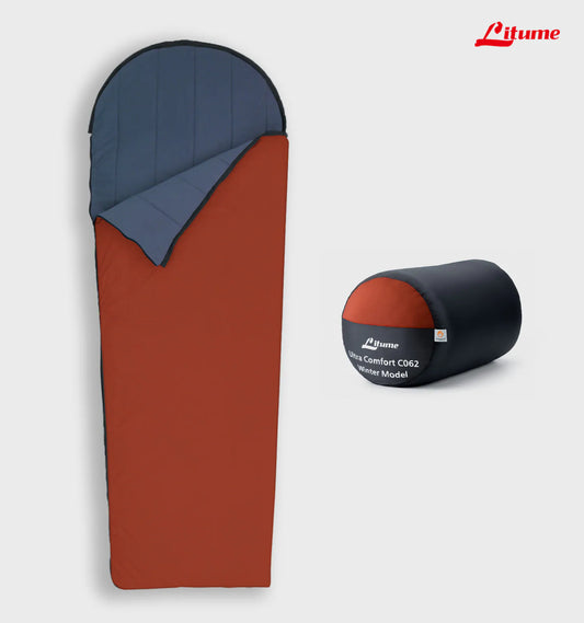 [C062] Ultra Comfort Velvet Lined Sleeping bag 12.8°C/ 55°F (ISO 23537-1)