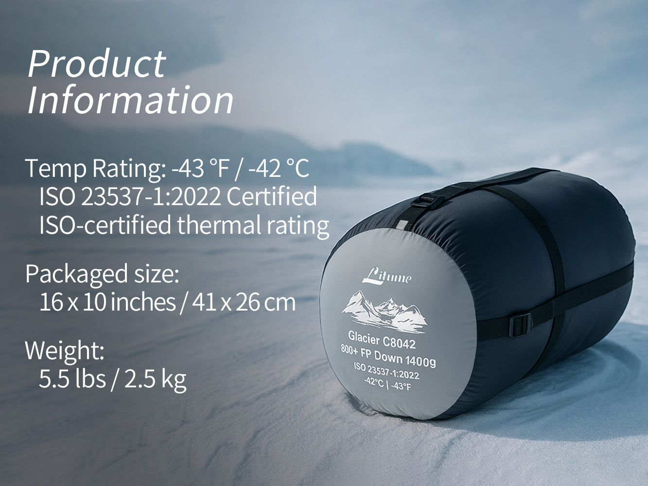 C8042 Glacier Sleeping Bag -42°C/-42°F (ISO-23537)