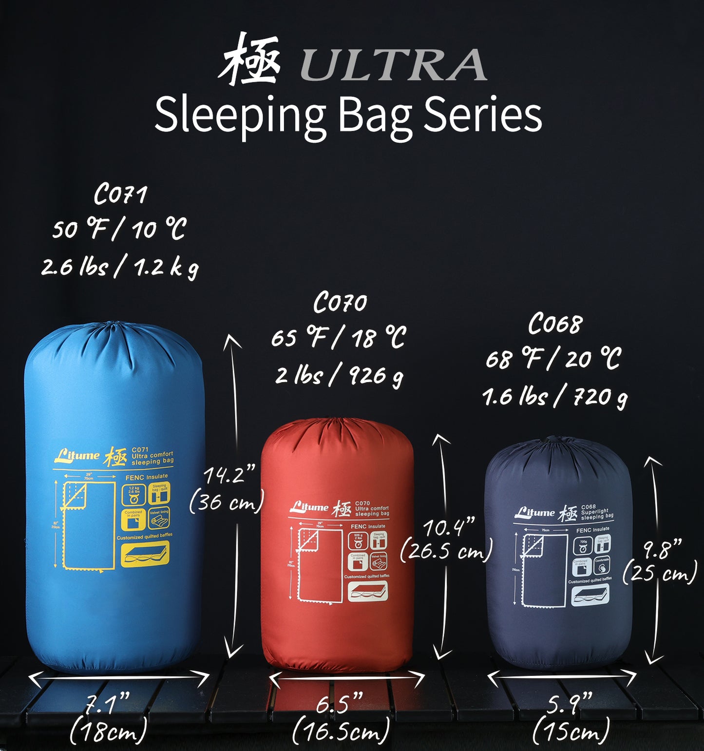 [C070] 極 Ultra Combinable Lined Sleeping Bag 18°C/ 65°F