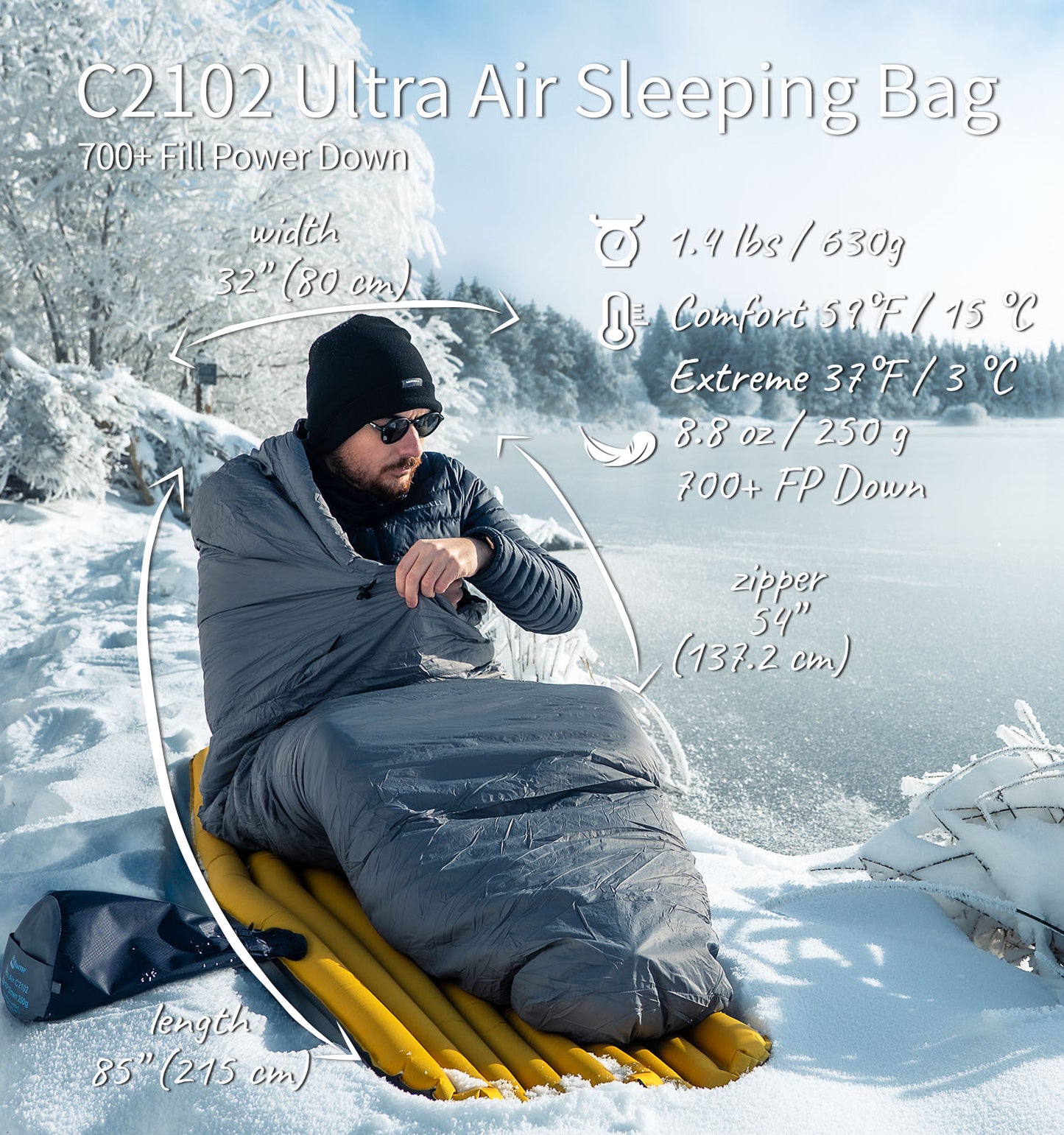 [C2102] Ultra Air Down 3 Seaons Sleeping Bag 15°C/ 59°F