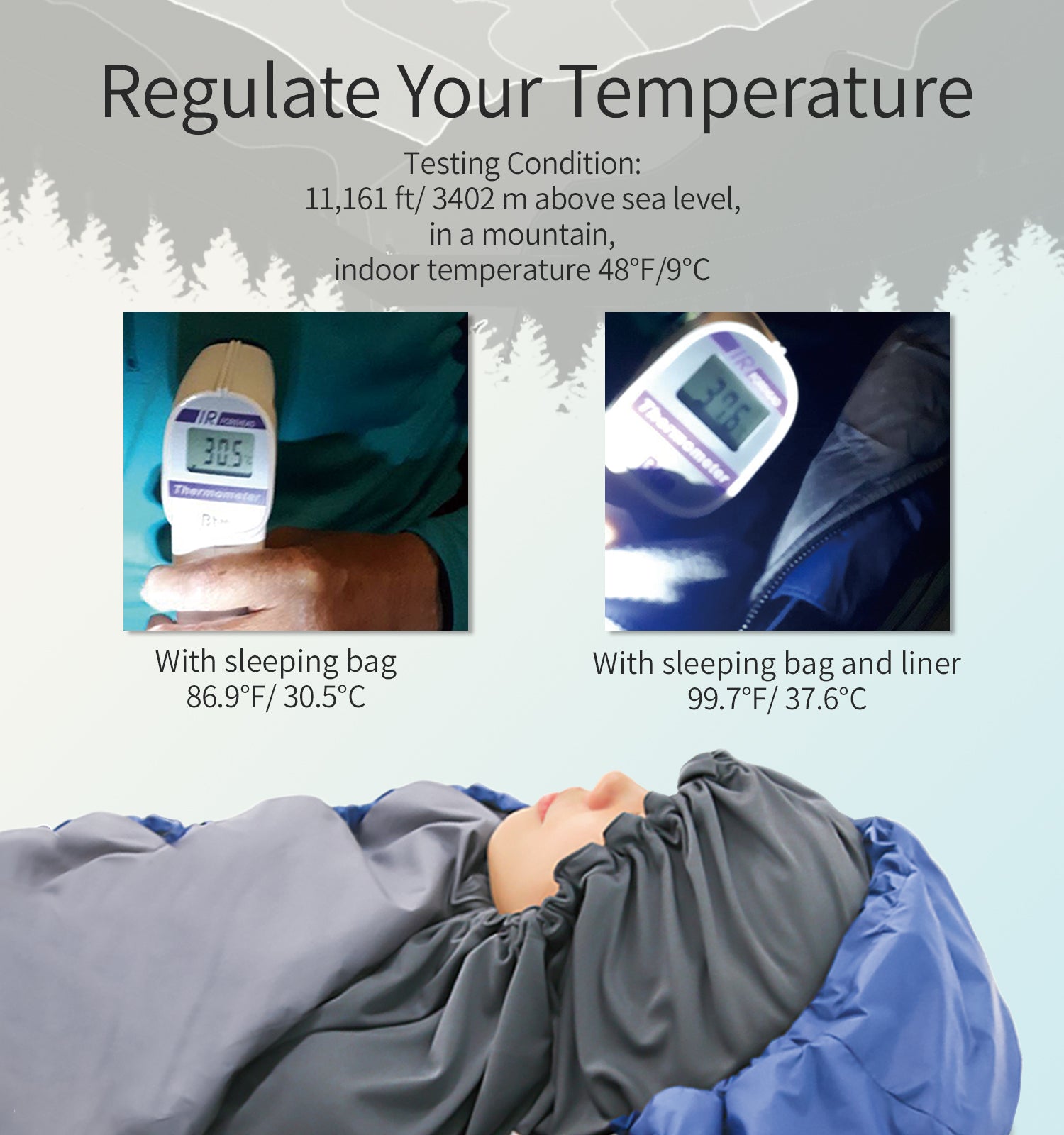 Litume Thermolite/ベルベット スリーピングバッグライナー 12 Litume - Thermolite All Season Sleeping Bag Liner Add Up to
