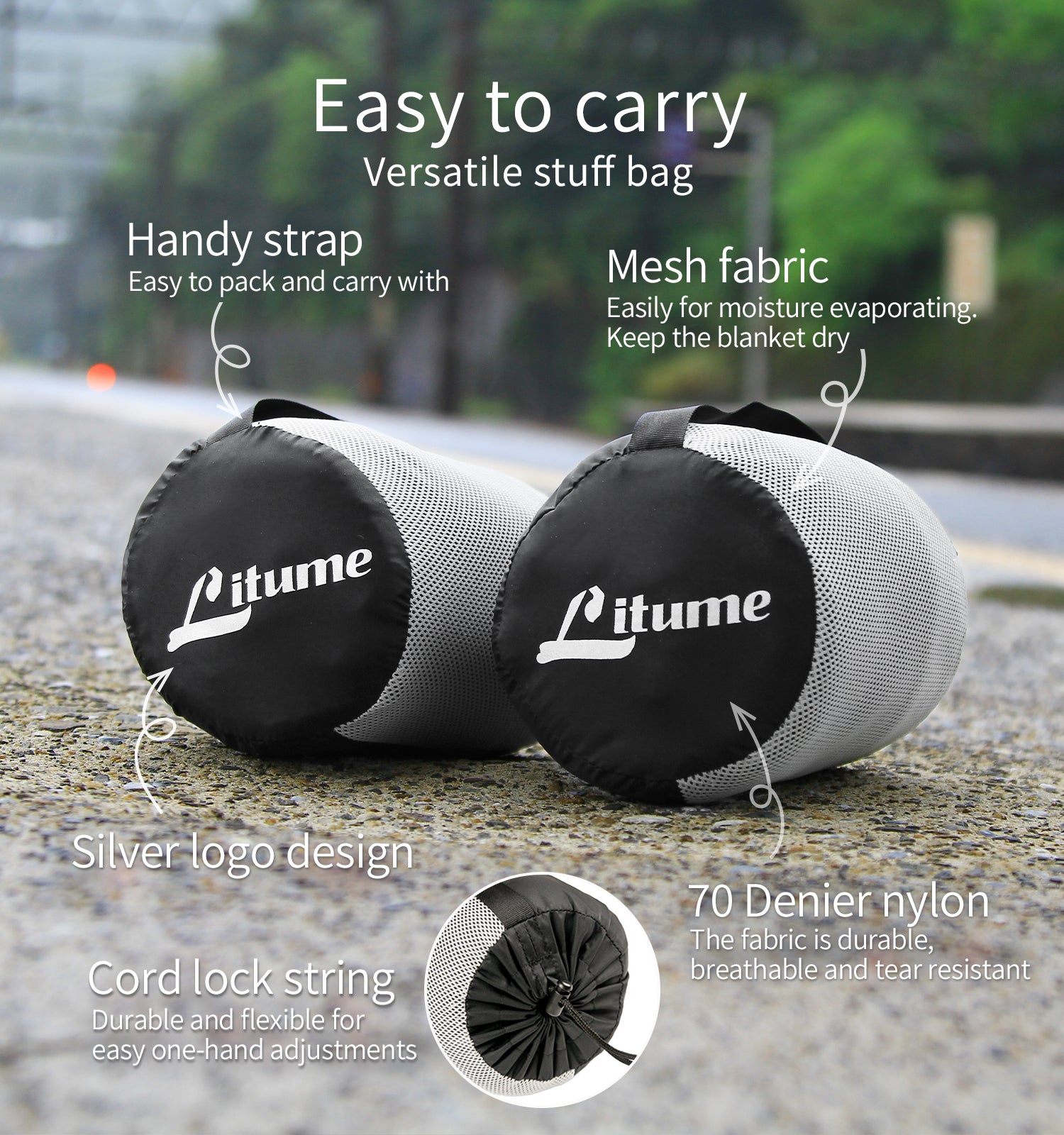 Litume ベルベット トラベル ブランケット - 超軽量で通気性に優れた