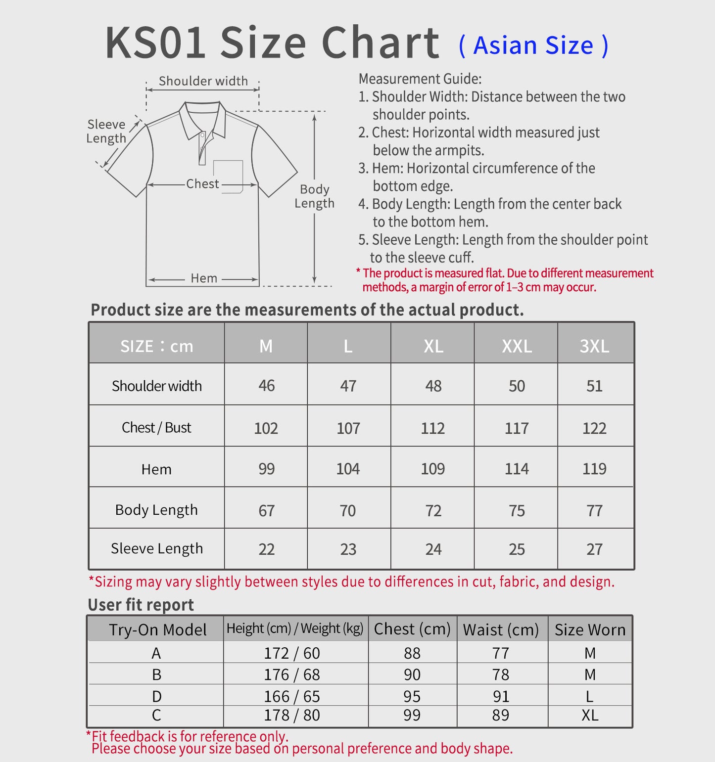 [KS01S] Men's Odor-Resistant Quick Dry shirts (JP/Asia sizing)
