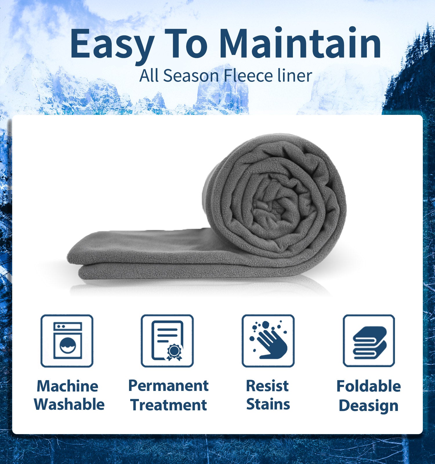 E629 All Season Sleeping Bag Liner Adds Up to 27F 15C warmth Lightweight Mummy Sleeping Sack for Backpacking Camping litume winter cold weather super warm hiking backpacker train airplane travel snow hostal hood outdoor compressible sack stuff