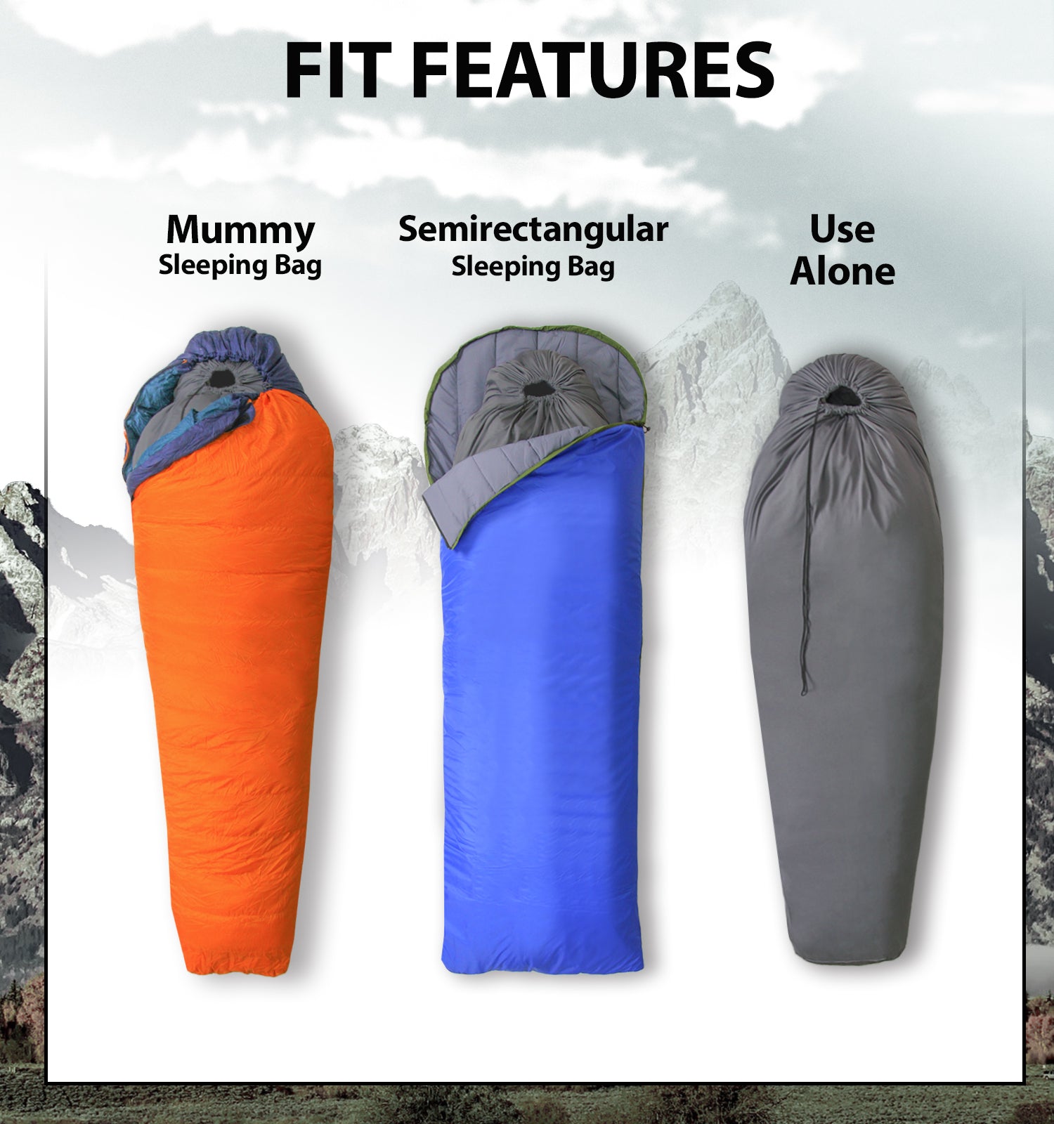 E629 All Season Sleeping Bag Liner Adds Up to 27F 15C warmth Lightweight Mummy Sleeping Sack for Backpacking Camping litume winter cold weather super warm hiking backpacker train airplane travel snow hostal hood outdoor compressible sack stuff