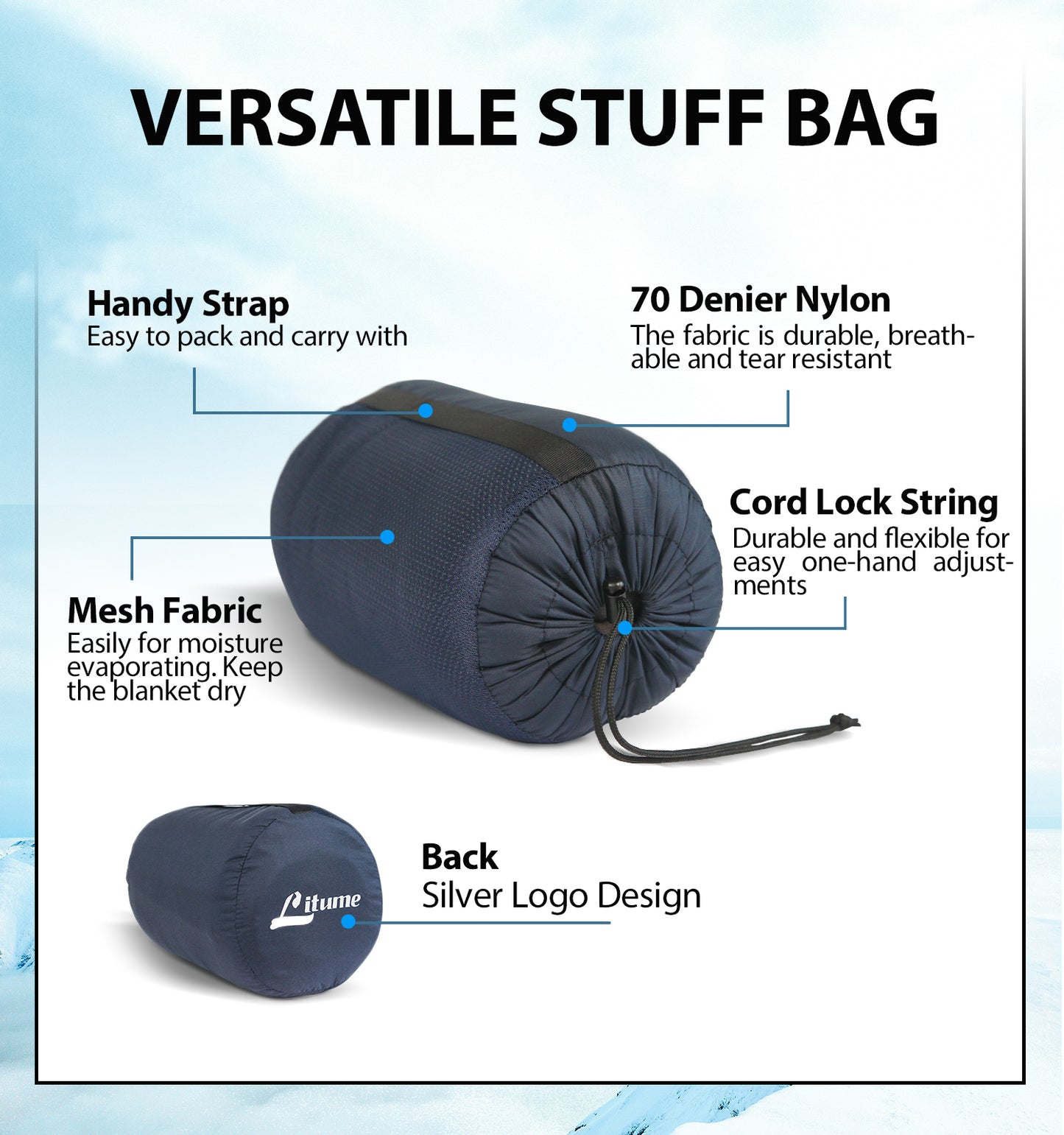 E651 Fleece Travel Blanket Ultra Warm Litume compact portable airplane air flight train car auto road trip small size mini drawstring cord anti static summer thin camping hiking backpacking cold warm bikepacking outdoor home hostal